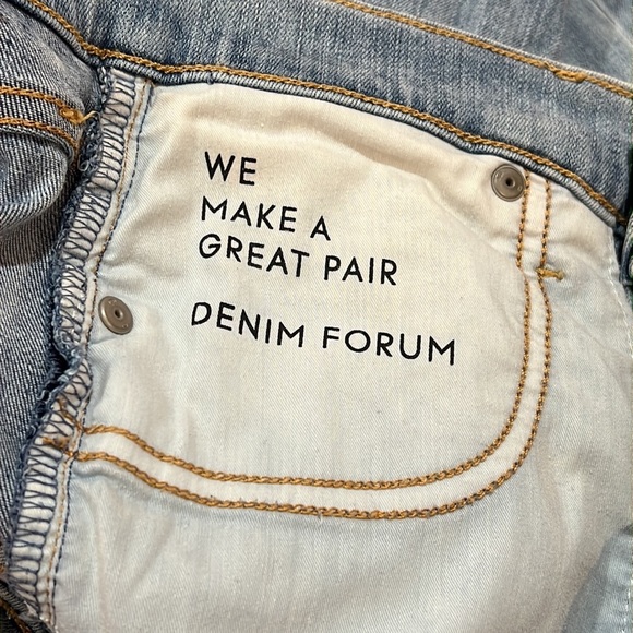 Denim Forum Blue Distressed Lola high rise skinny crop raw hem jeans size 29 - Picture 13 of 14